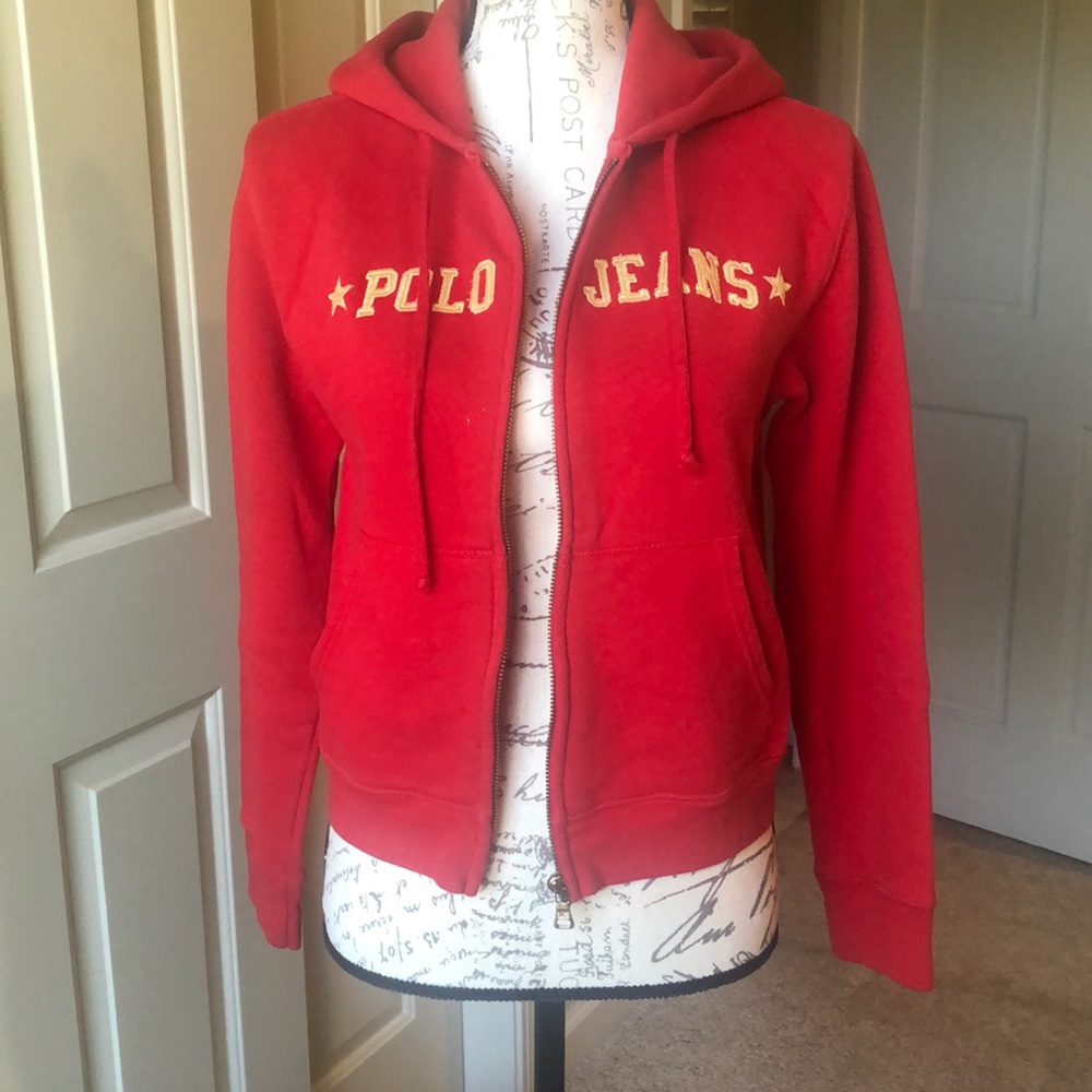 Red Polo Jeans Sweater Jacket